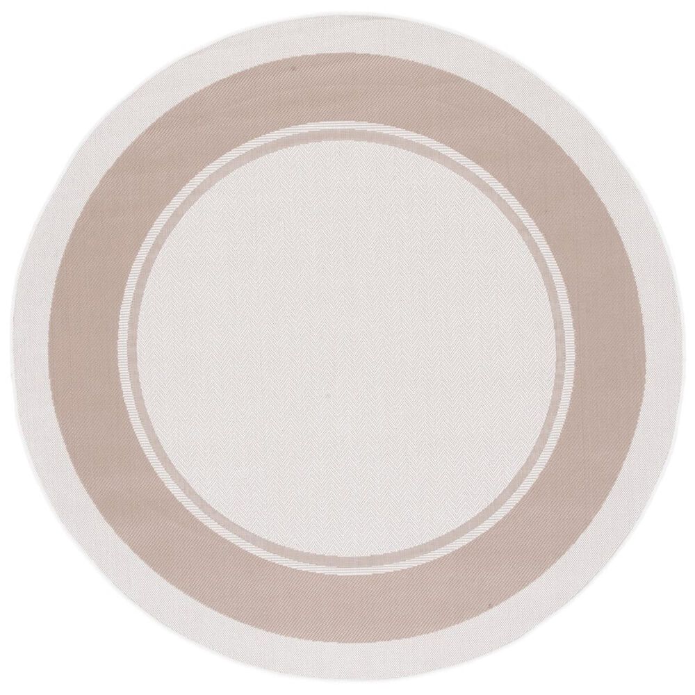Safavieh Martha Stewart Cyprus Chevron 6'7" Round Ivory and Beige Area Rug