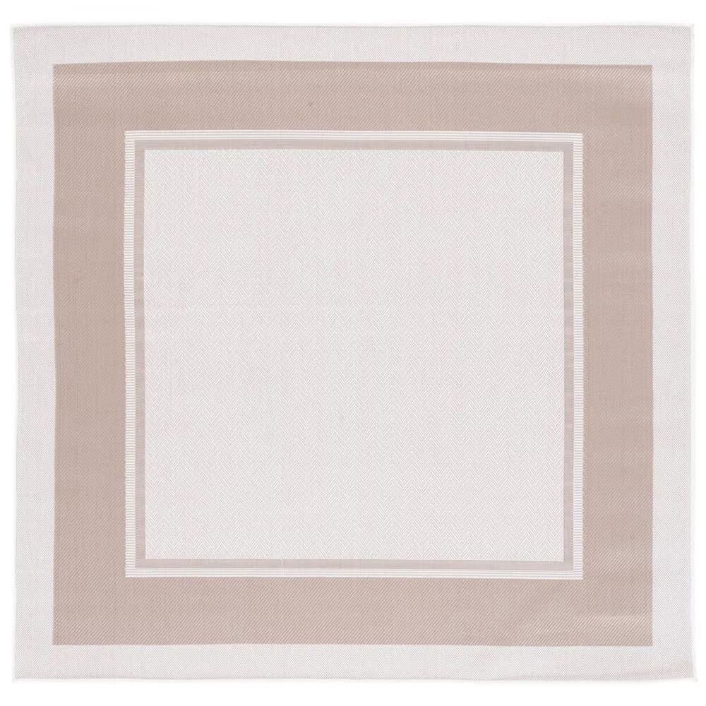 Safavieh Martha Stewart Cyprus Chevron 6'7" Square Ivory and Beige Area Rug