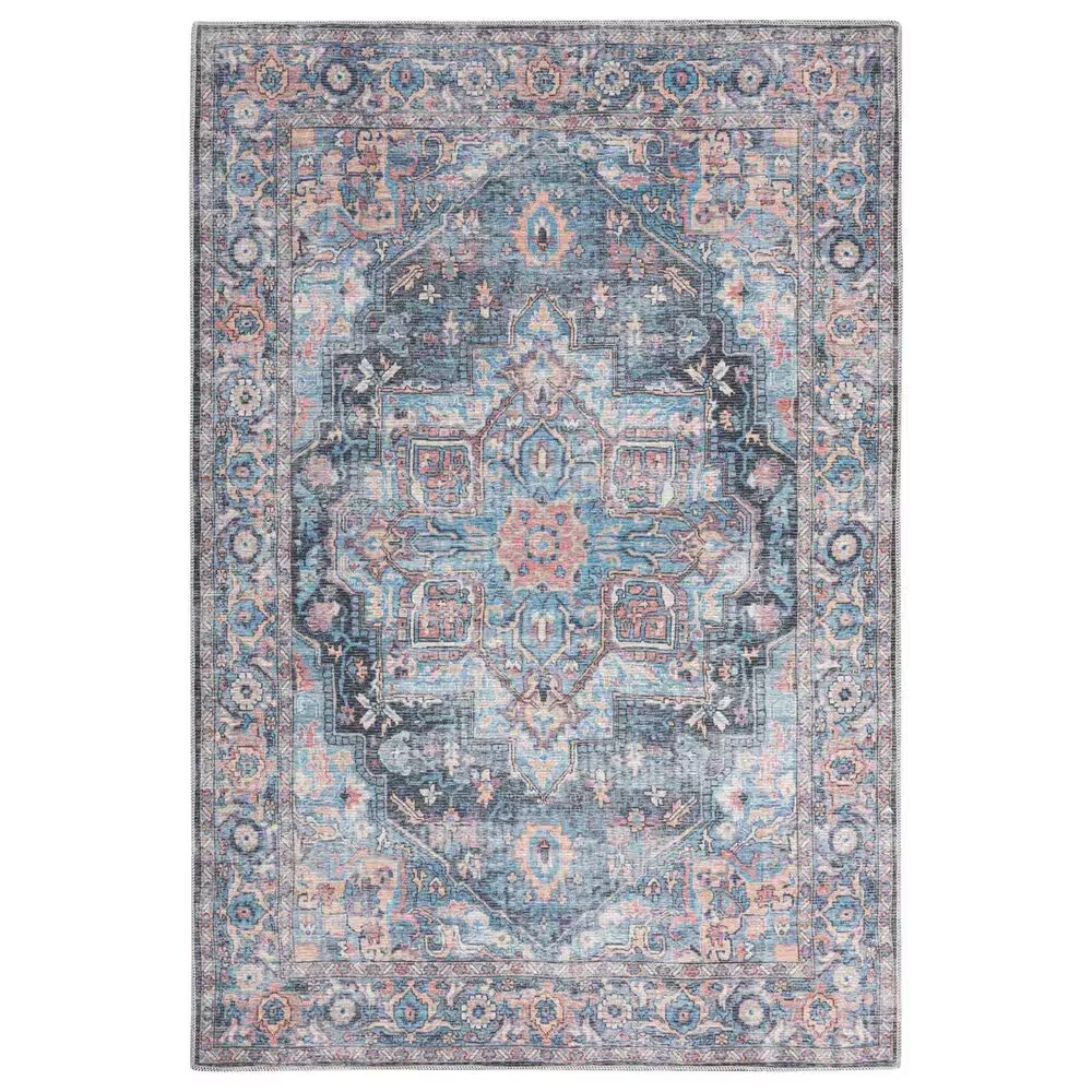57 Grand by Nicole Curtis Series 1 4' x 6' Blue, Beige and Pink Area Rug