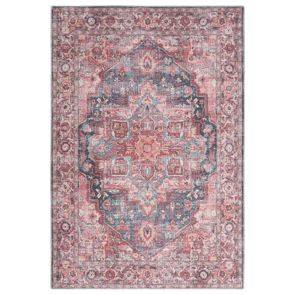 57 Grand by Nicole Curtis Series 1 4' x 6' Brick Red and Blue Area Rug