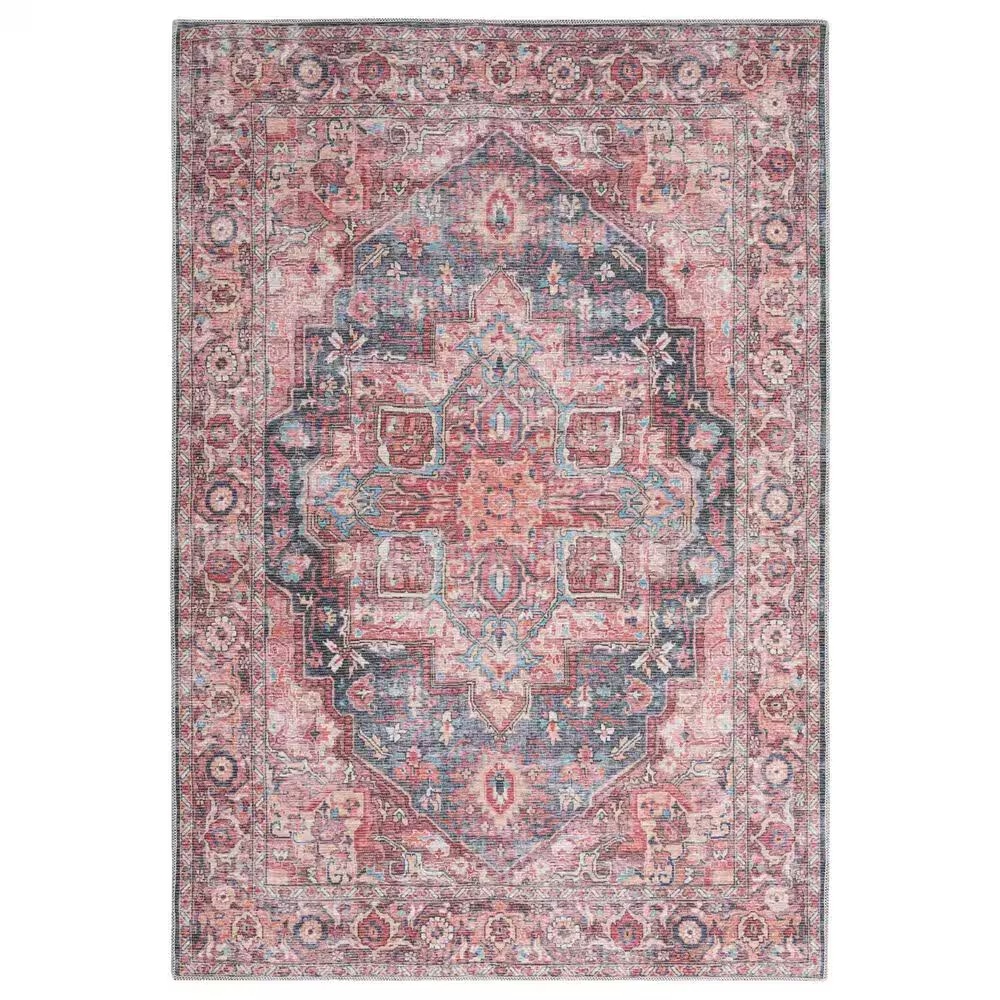 57 Grand by Nicole Curtis Series 1 5'3" x 7'3" Brick Red and Blue Area Rug