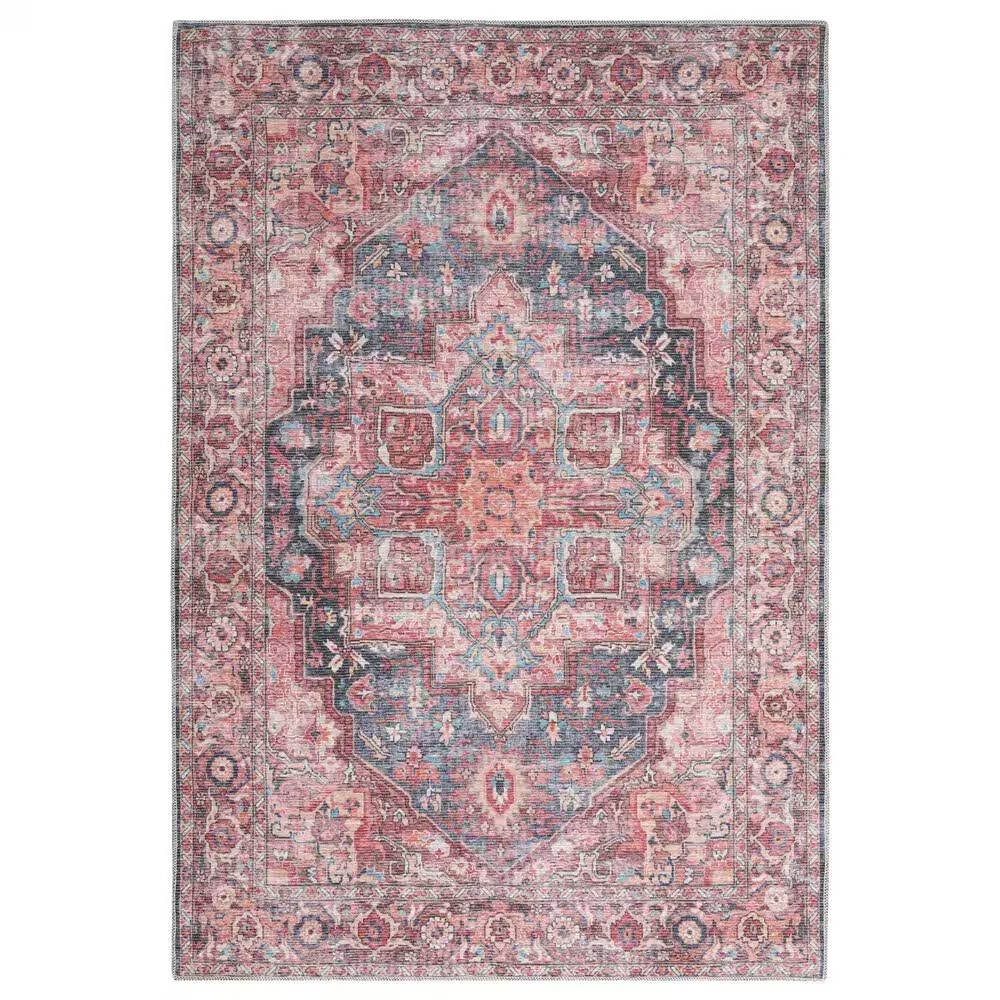 57 Grand by Nicole Curtis Series 1 7'10" x 9'10" Brick Red and Blue Area Rug
