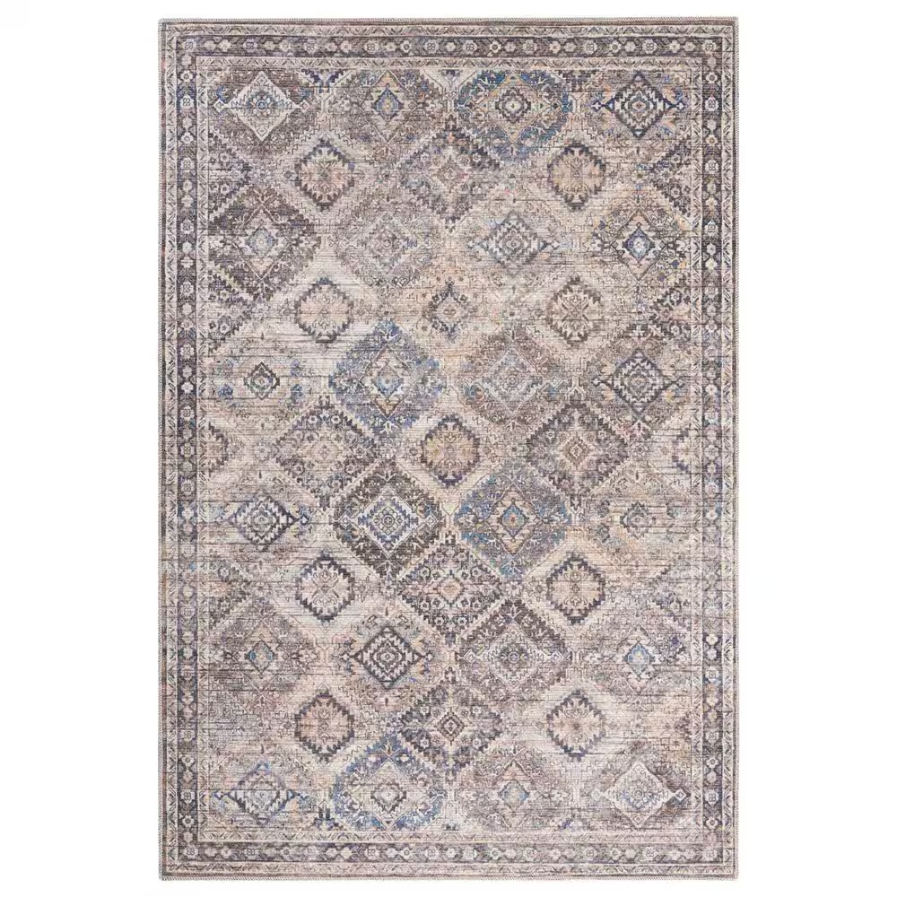 57 Grand by Nicole Curtis Series 1 2' x 6' Ivory, Grey and Latte Brown Runner