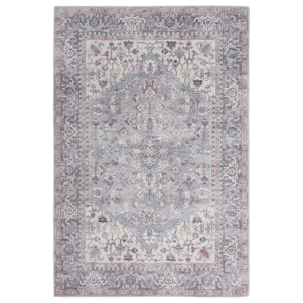 57 Grand by Nicole Curtis Series 1 Soft Grey and Ivory 4' x 6' Area Rug