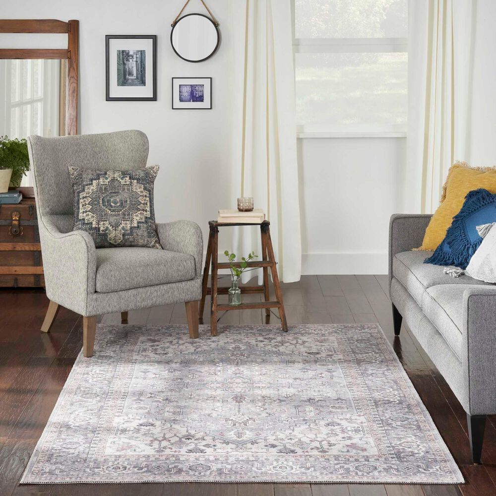 57 Grand by Nicole Curtis Series 1 5'3" x 7'3" Soft Grey and Ivory Area Rug