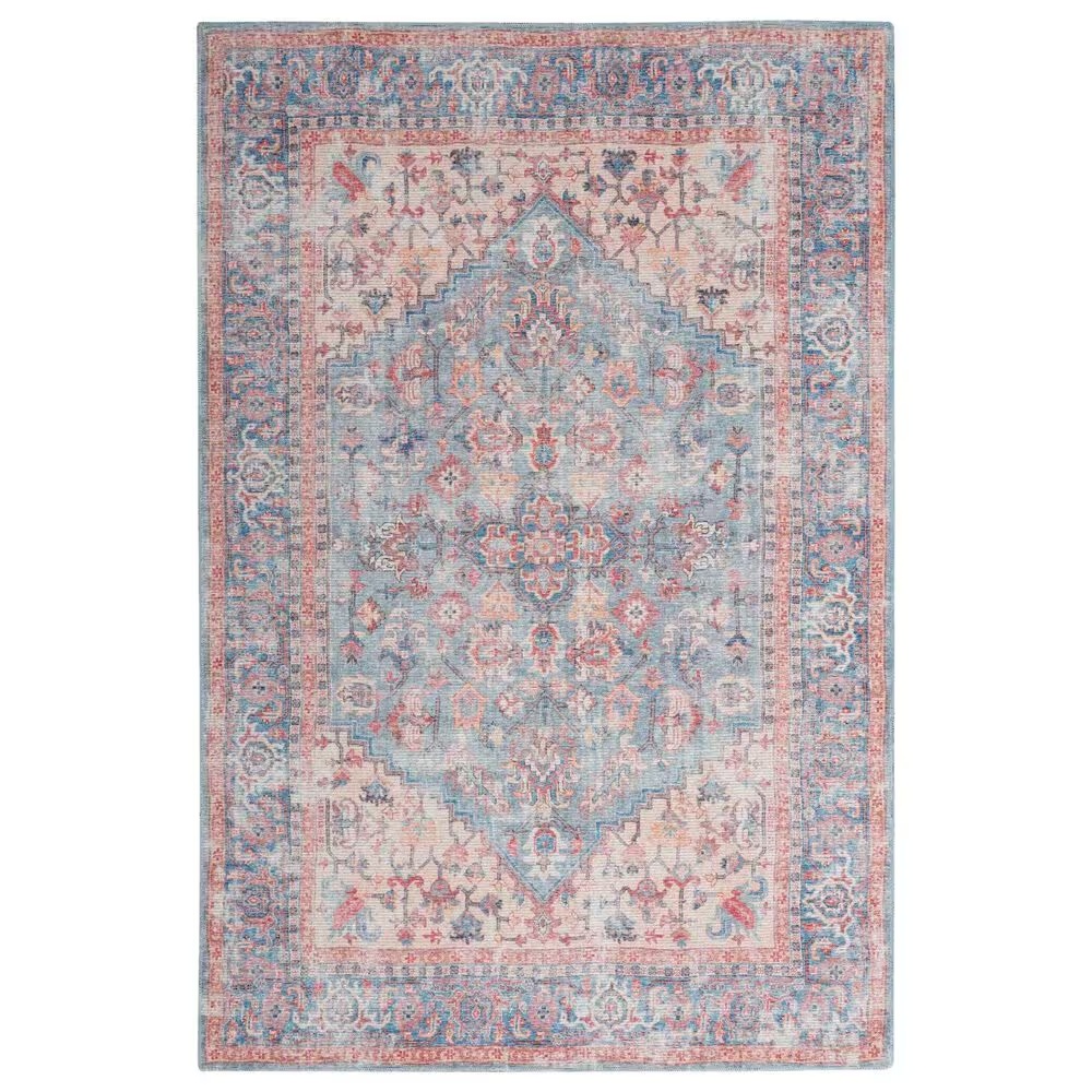 57 Grand by Nicole Curtis Series 1 9'2" x 12' Blue, Ivory and Red Area Rug