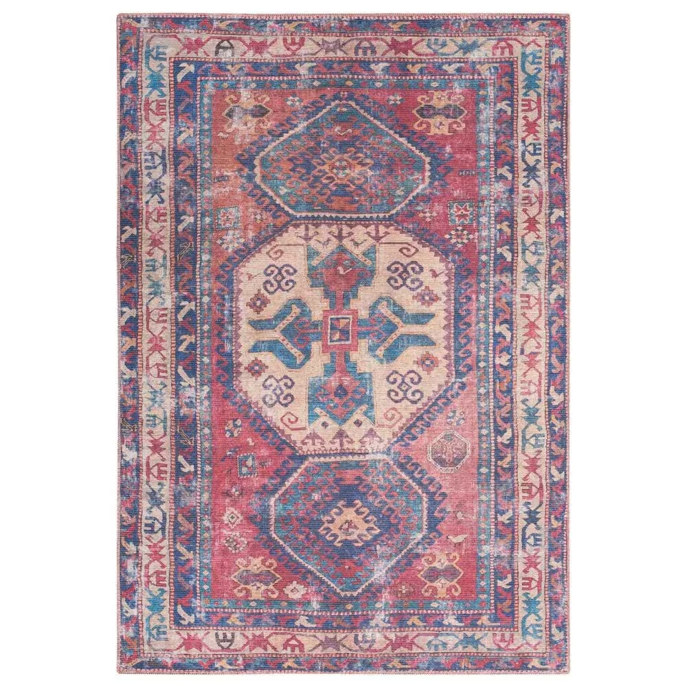57 Grand by Nicole Curtis Series 1 5'3" x 7'3" Red, Beige and Navy Area Rug