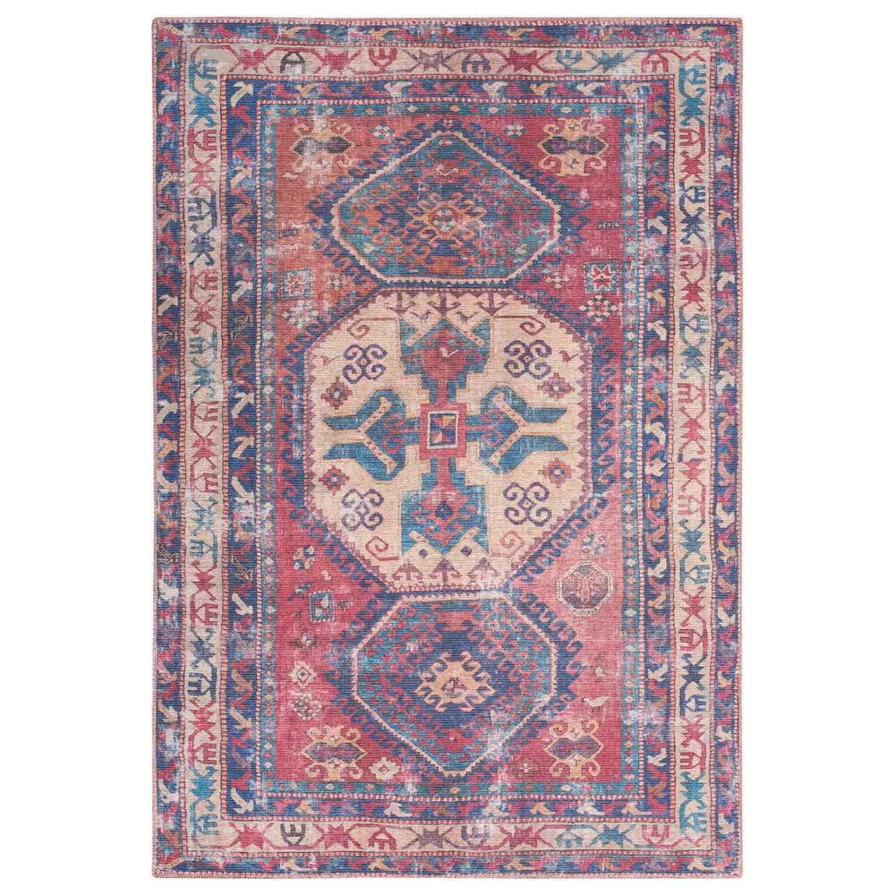57 Grand by Nicole Curtis Series 1 7'10" x 9'10" Red, Beige and Navy Area Rug