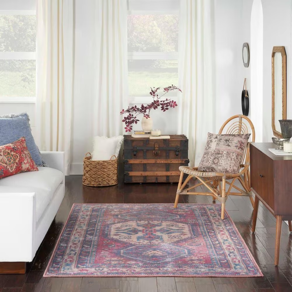 57 Grand by Nicole Curtis Series 1 7'10" x 9'10" Red, Beige and Navy Area Rug
