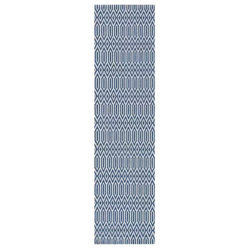 Safavieh Martha Stewart Cotton MSR405 2' x 8' Blue and Grey Runner
