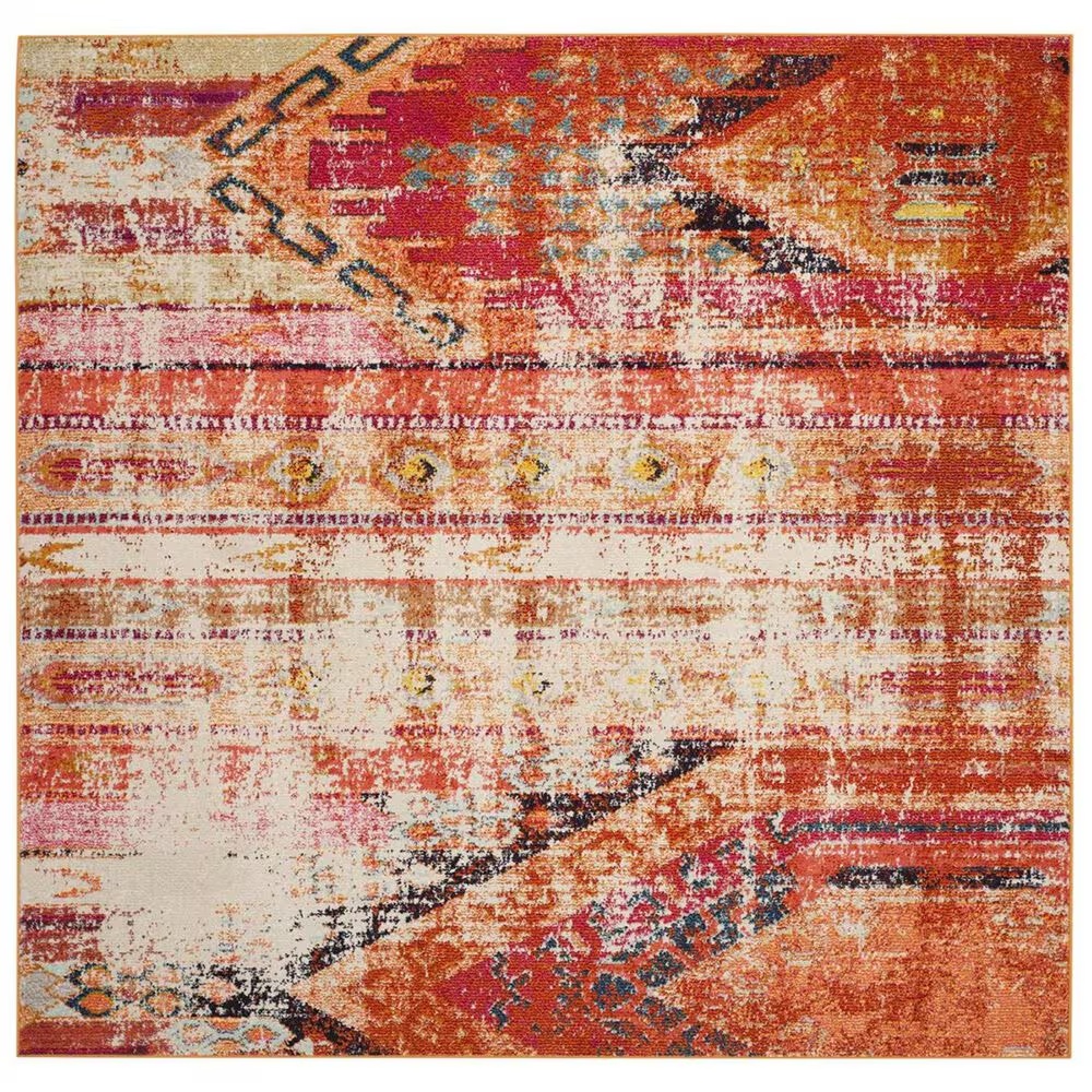 Safavieh Monaco MNC222H-5SQ 5' Square Orange/Multi Area Rug