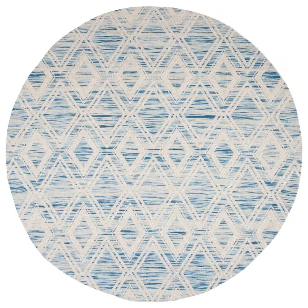 Safavieh Marbella 6' Round Dark Blue and Ivory Area Rug