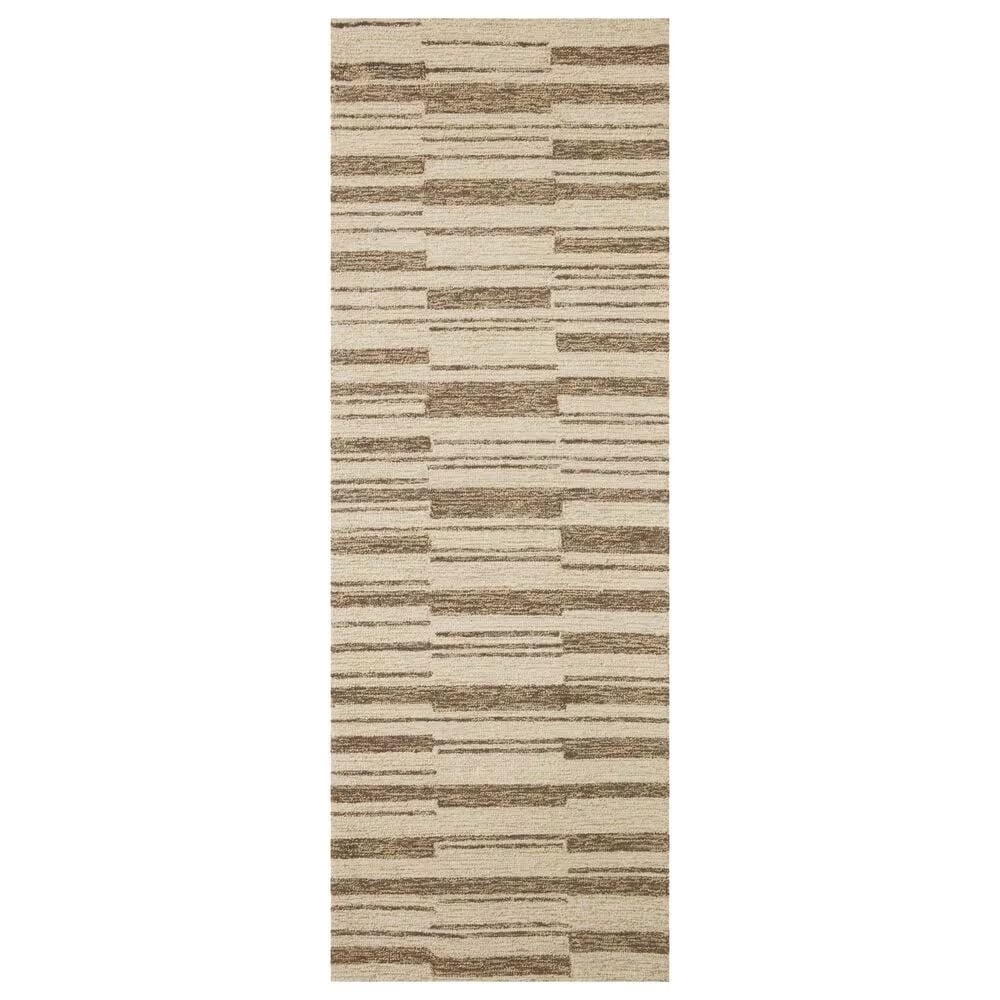 Chris Loves Julia x Loloi Polly 2'6" x 9'9" Beige and Tobacco