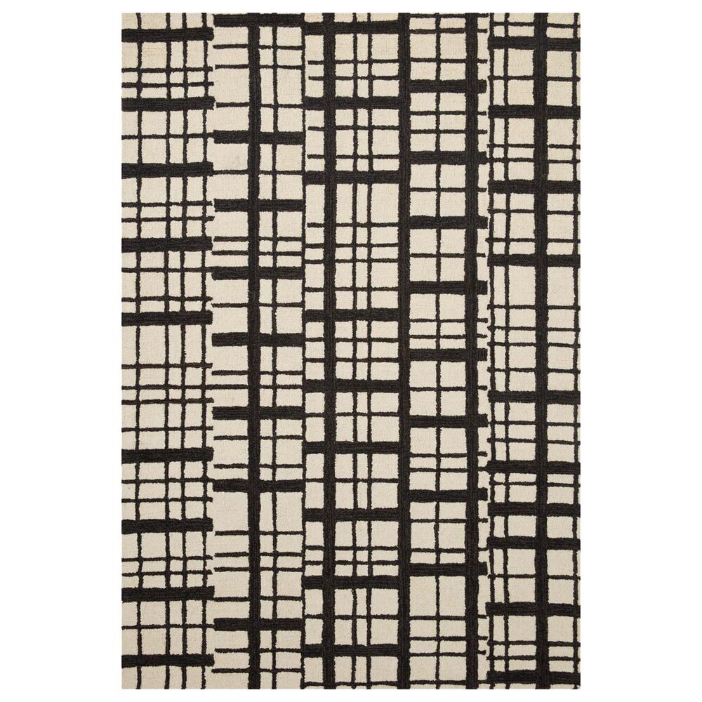 Chris Loves Julia x Loloi Polly 8'6" x 11'6" Black and Ivory