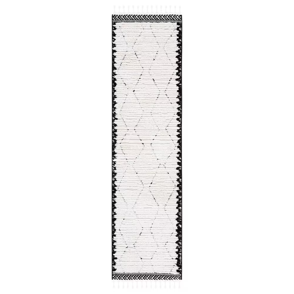 Safavieh Marrakesh MRK536 2'2" x 6' Ivory and Anthracite Runner
