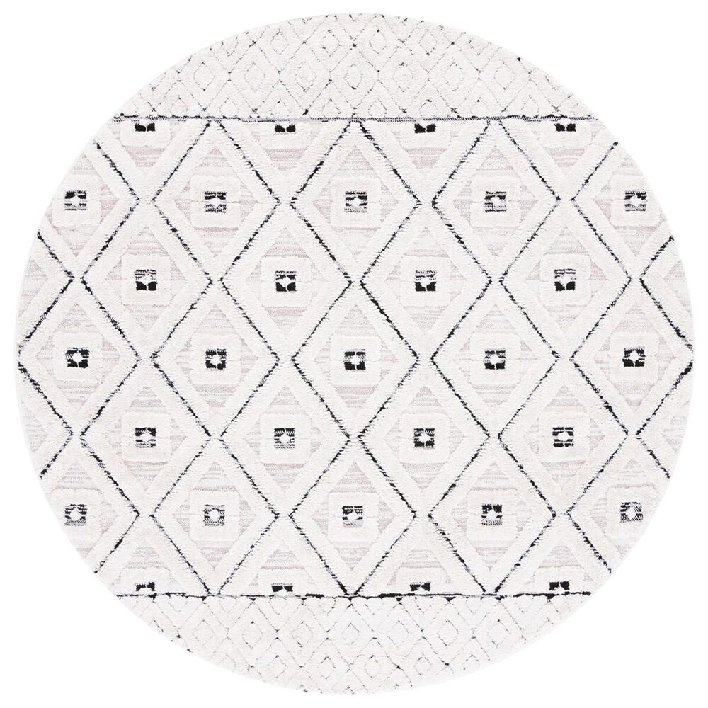 Safavieh Marrakesh MRK546A 6'7" Round Ivory and Grey Area Rug