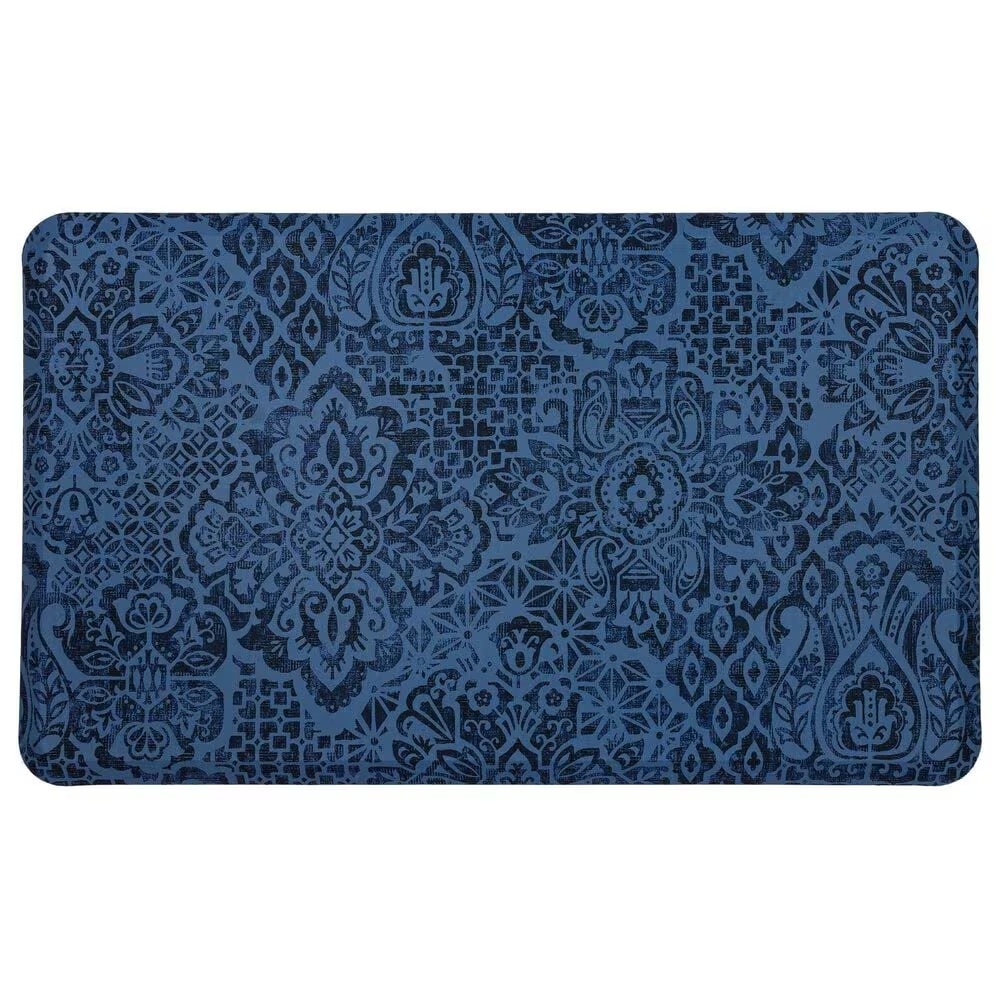 Mohawk Dri-Pro Damask Nouveau 1'6" x 2'6" Blue Door Mat