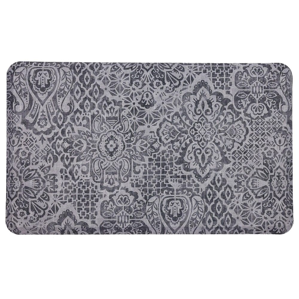 Mohawk Dri-Pro Damask Nouveau 1'6" x 2'6" Grey Door Mat
