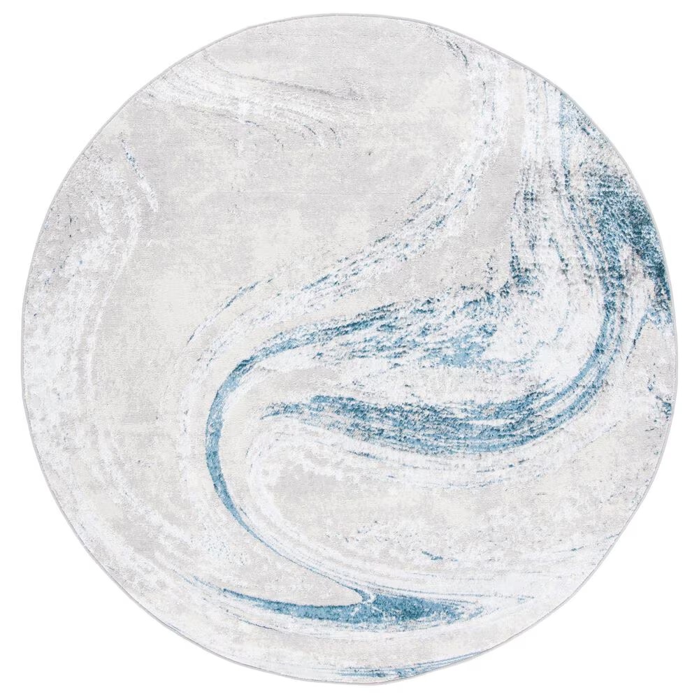 Safavieh Orchard 6'7" Round Grey and Blue Area Rug