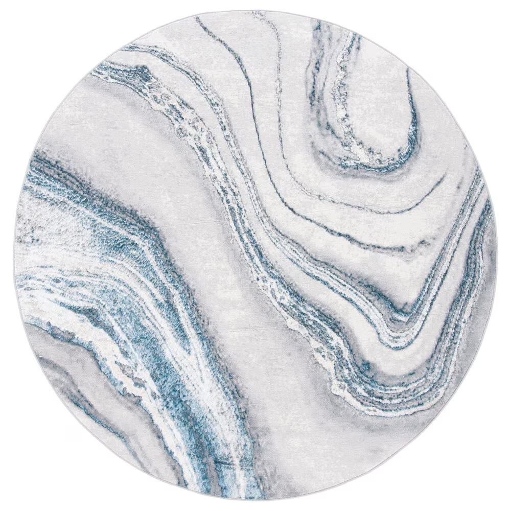 Safavieh Orchard5' Round Grey and Blue Area Rug