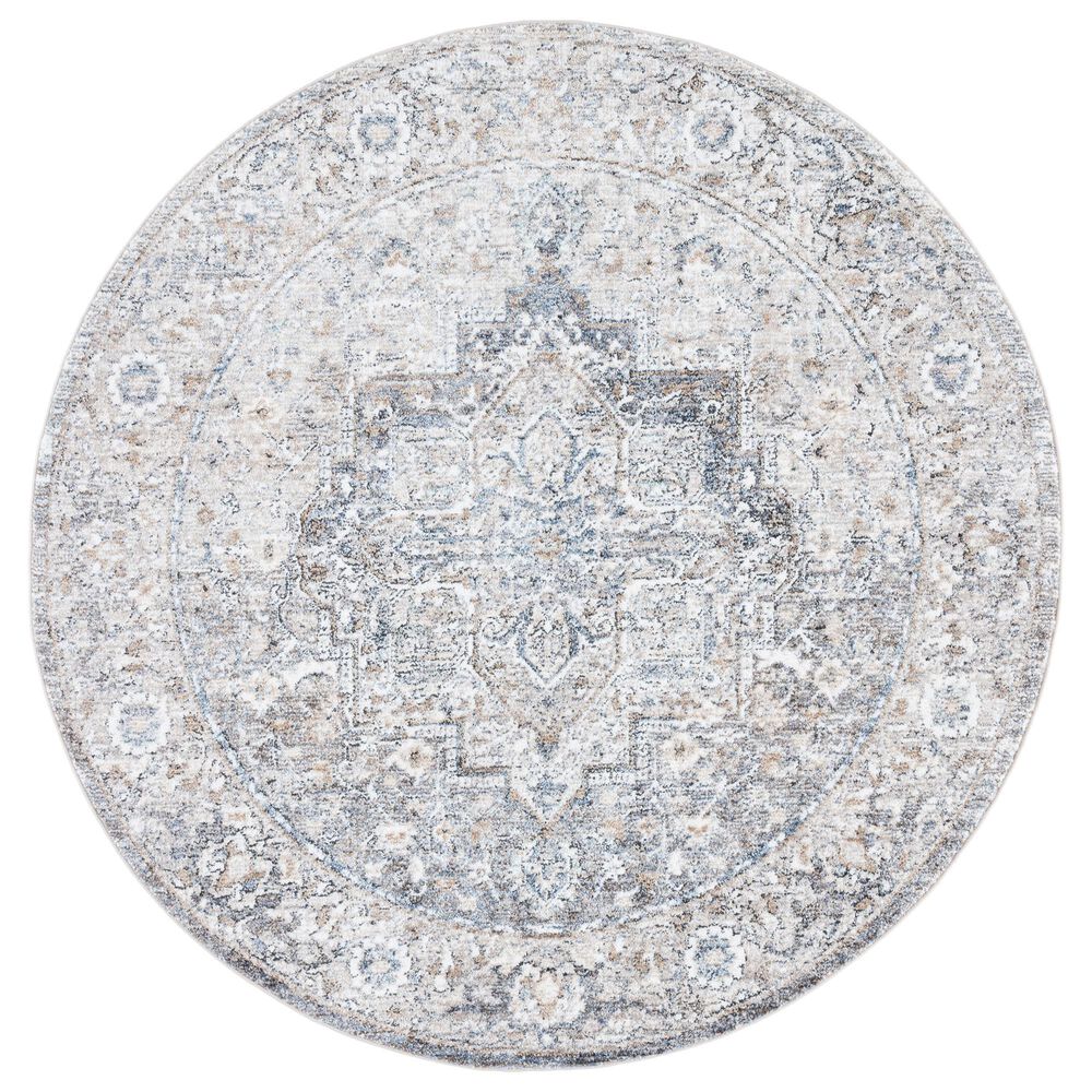 Safavieh Jasmine JSM314F 5'3" Round Grey and Blue Area Rug