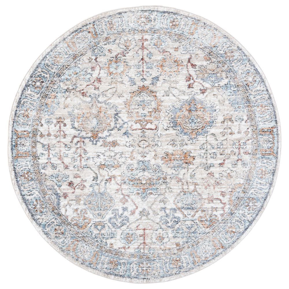 Safavieh Jasmine JSM319A 5'3" Round Ivory and Blue Area Rug
