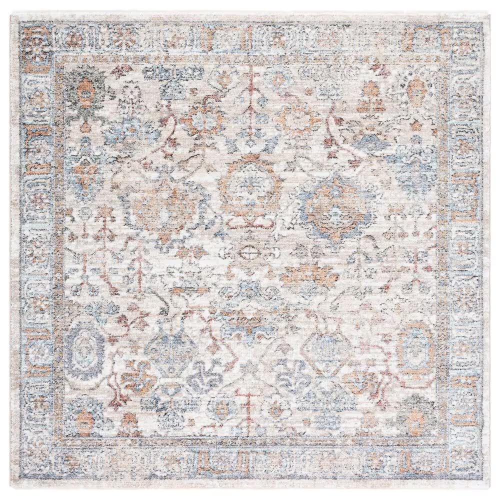 Safavieh Jasmine JSM319A 5'3" Square Ivory and Blue Area Rug