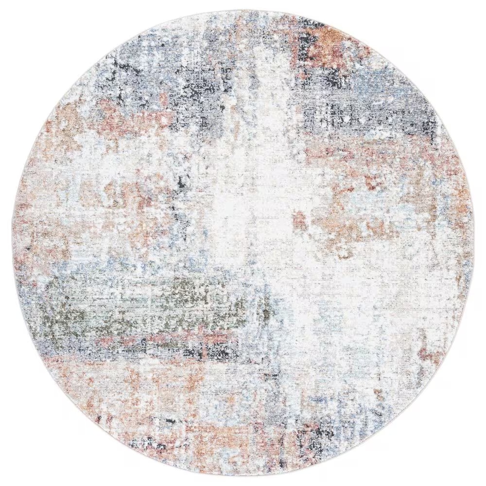 Safavieh Jasmine JSM334A 5'3" Round Ivory and Blue Area Rug