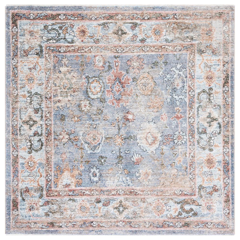Safavieh Jasmine 5'3" Square Blue and Gold Area Rug