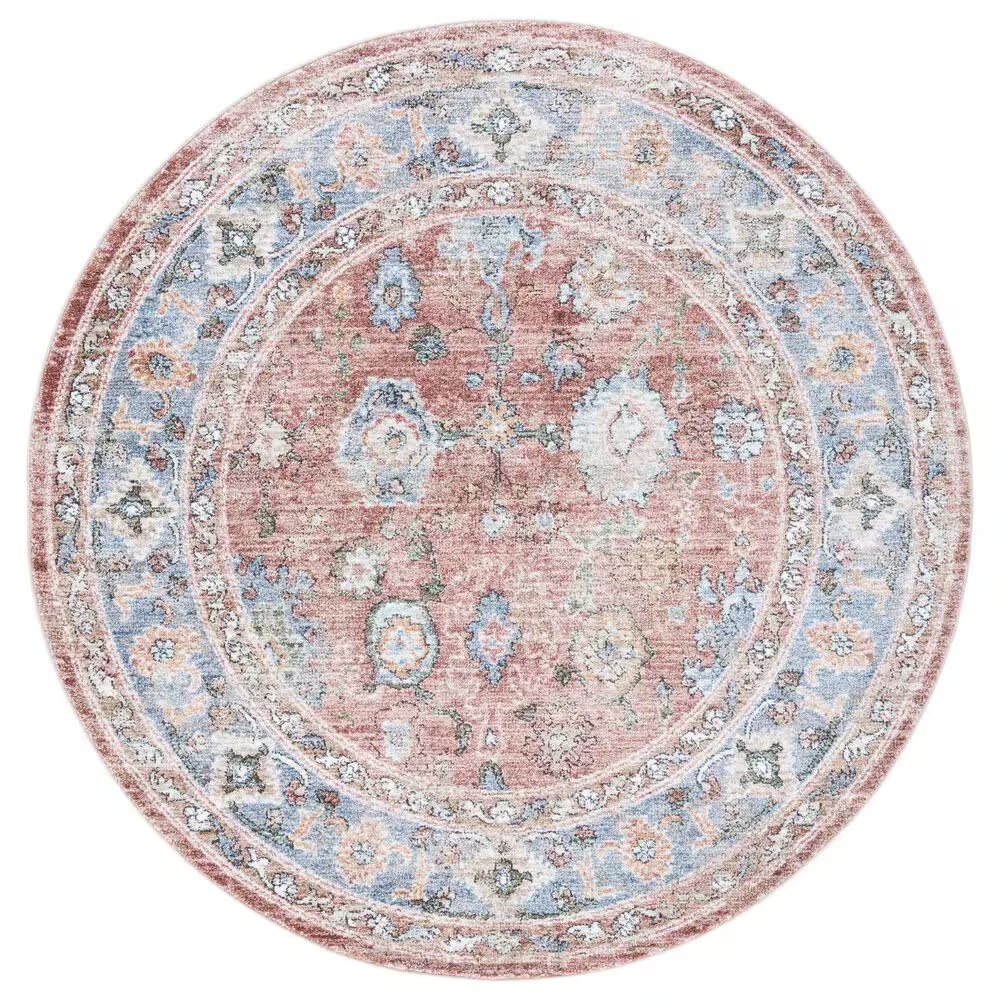 Safavieh Jasmine JSM338P 5'3" Round Rust and Blue Area Rug