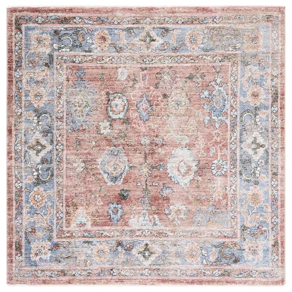 Safavieh Jasmine JSM338P 5'3" Square Rust and Blue Area Rug