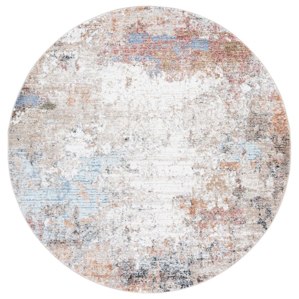 Safavieh Jasmine 5'3" Round Beige and Light Blue Area Rug