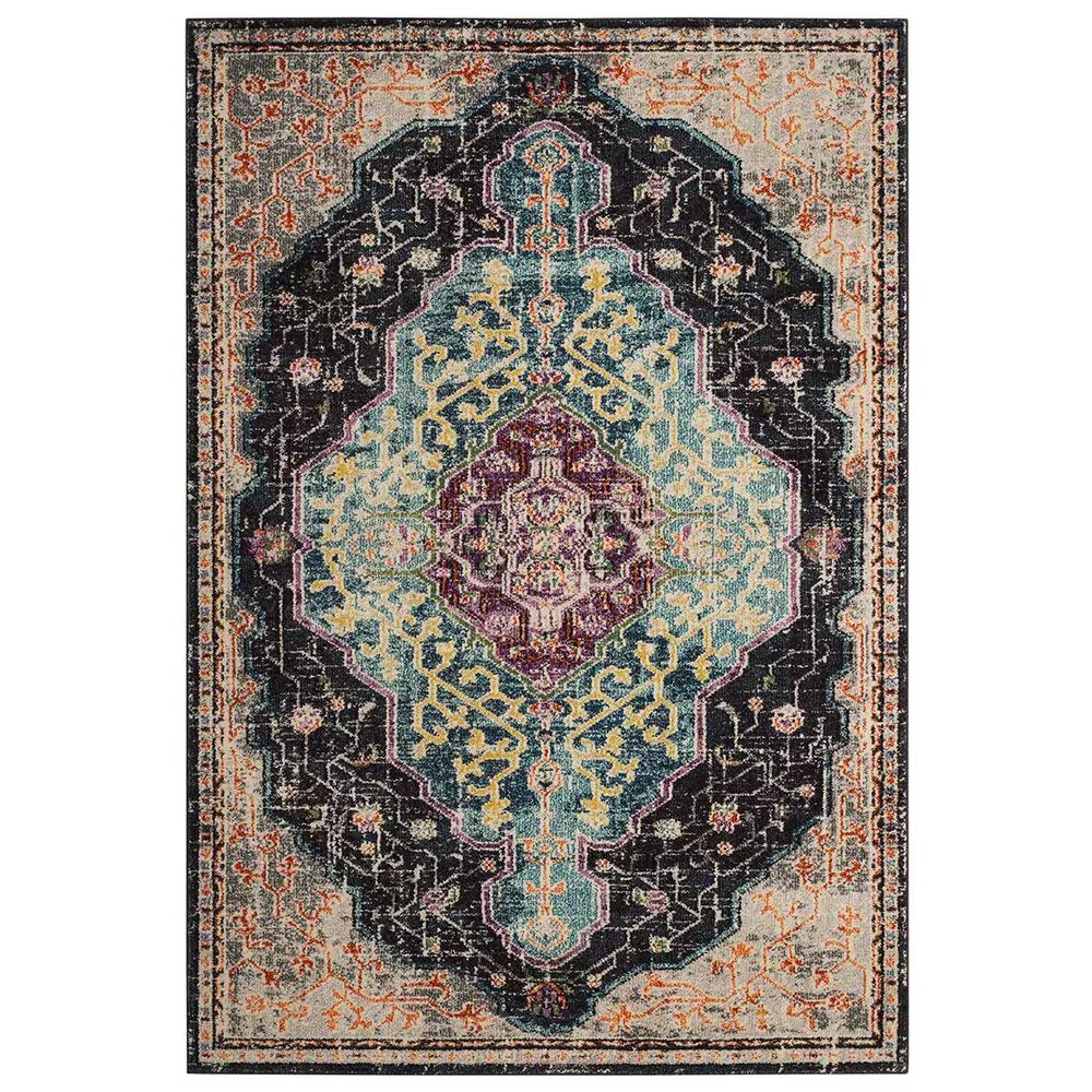 Safavieh Monaco MNC249Z-3 3' x 5' Black/Blue Area Rug