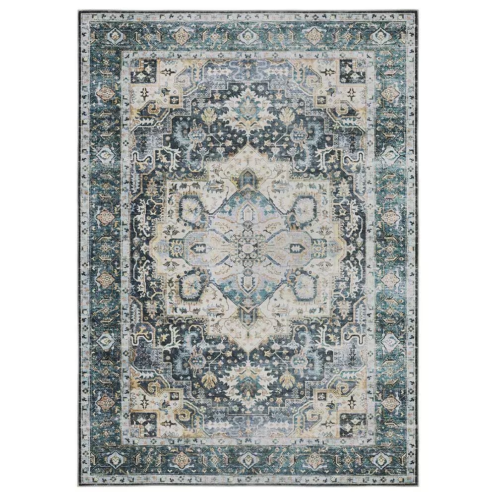 Oriental Weavers Charleston Medallion 2' x 8' Blue Runner