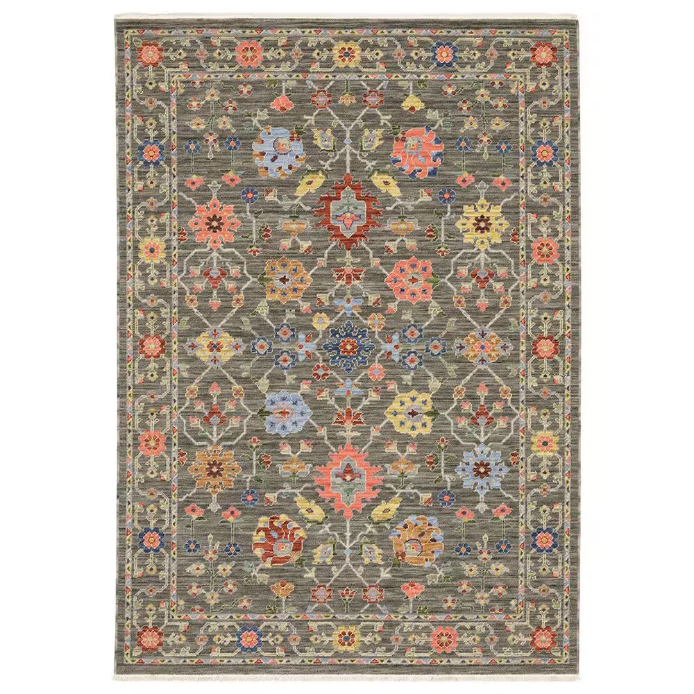 Oriental Weavers Lucca Floral Dance 6'7" x 9'6" Grey Area Rug