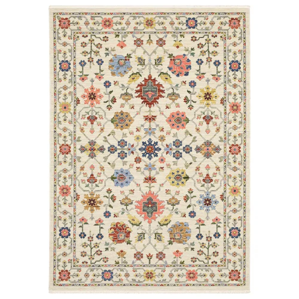 Oriental Weavers Lucca Floral Dance 2'6" x 12' Ivory Runner