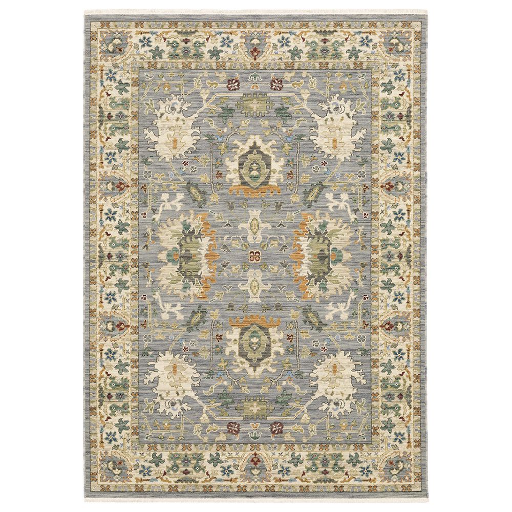 Oriental Weavers Lucca Oriental Border 5'3" x 7'6" Blue Area Rug