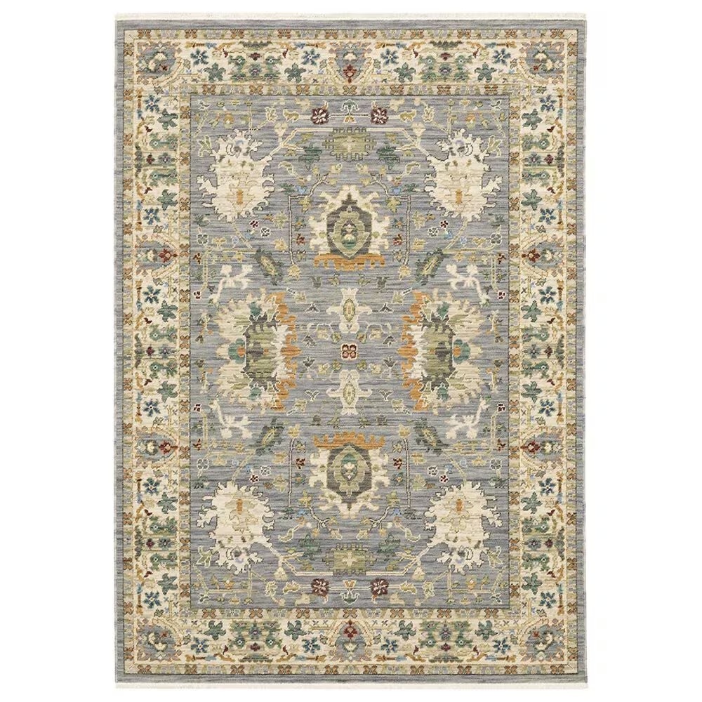 Oriental Weavers Lucca Oriental Border 6'7" x 9'6" Blue Area Rug