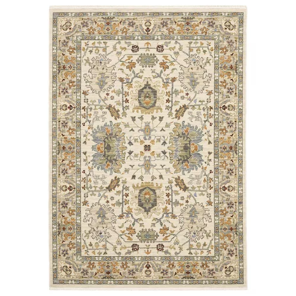 Oriental Weavers Lucca Oriental Border 2' x 3' Ivory Area Rug