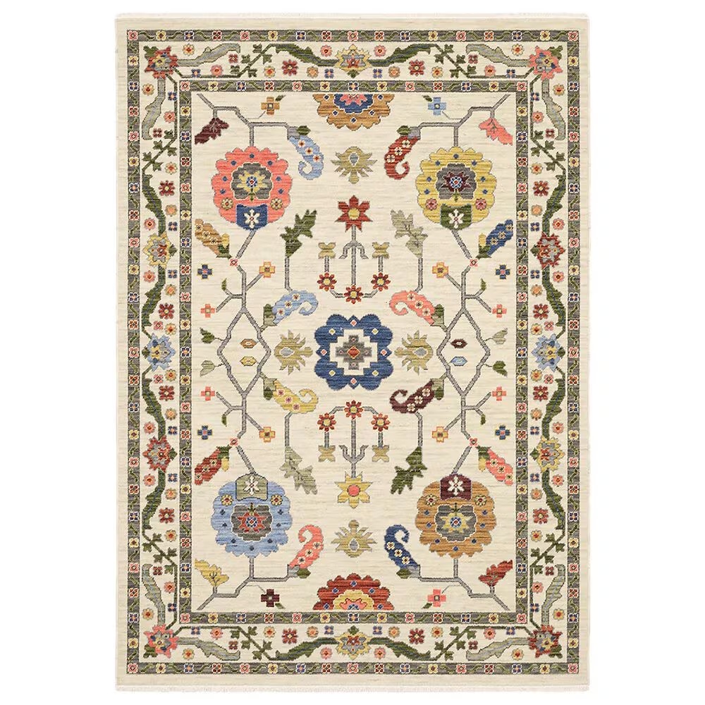 Oriental Weavers Lucca Aztec Floral 3'3" x 5' Ivory Area Rug