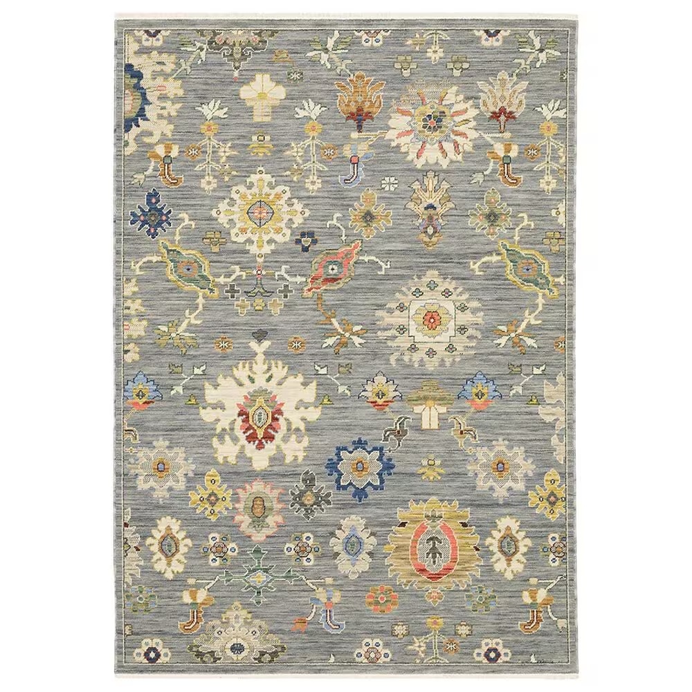 Oriental Weavers Lucca Flower Garden 7'10" x 10'10" Grey Area Rug
