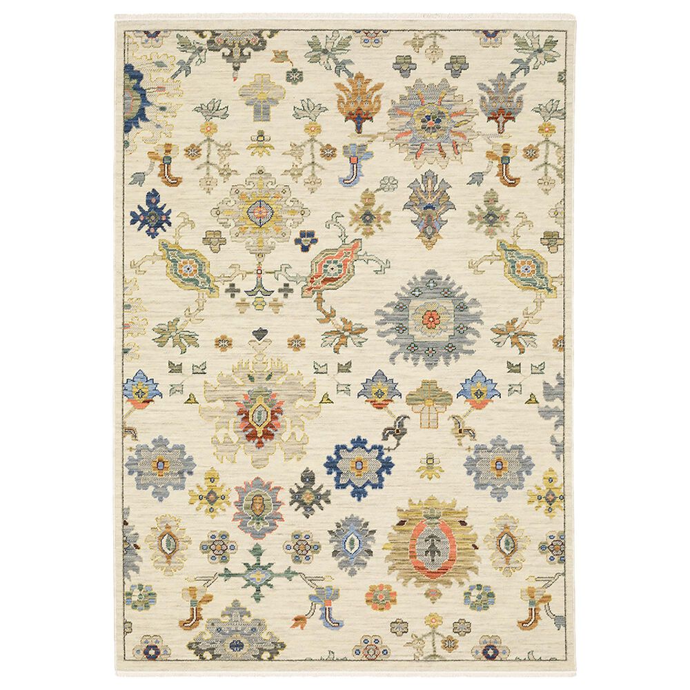 Oriental Weavers Lucca Flower Garden 3'3" x 5' Ivory Area Rug