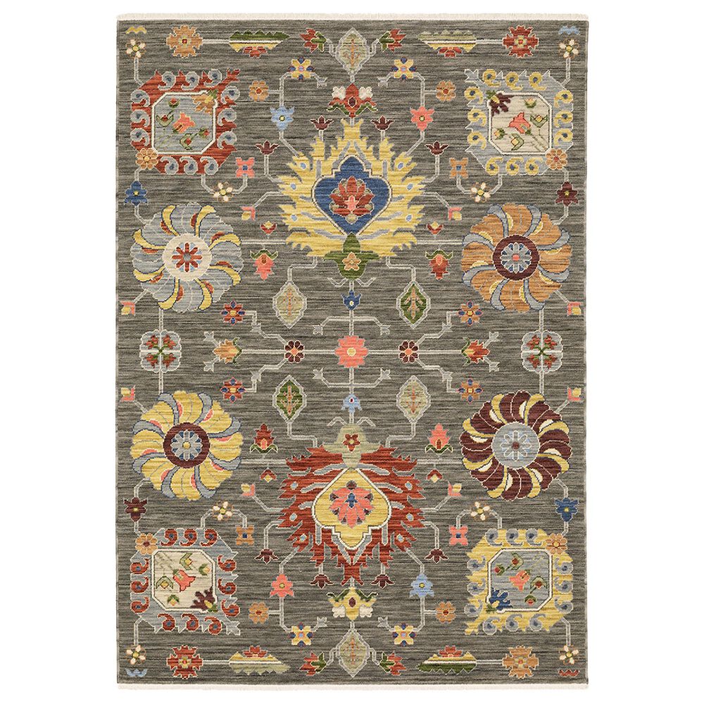 Oriental Weavers Lucca Floral Vibes 5'3" x 7'6" Grey Area Rug