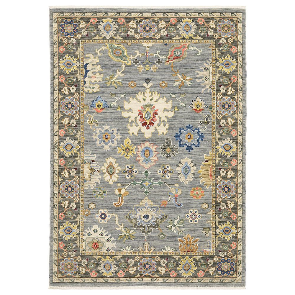 Oriental Weavers Lucca Floral Border 2'6" x 12' Blue Runner