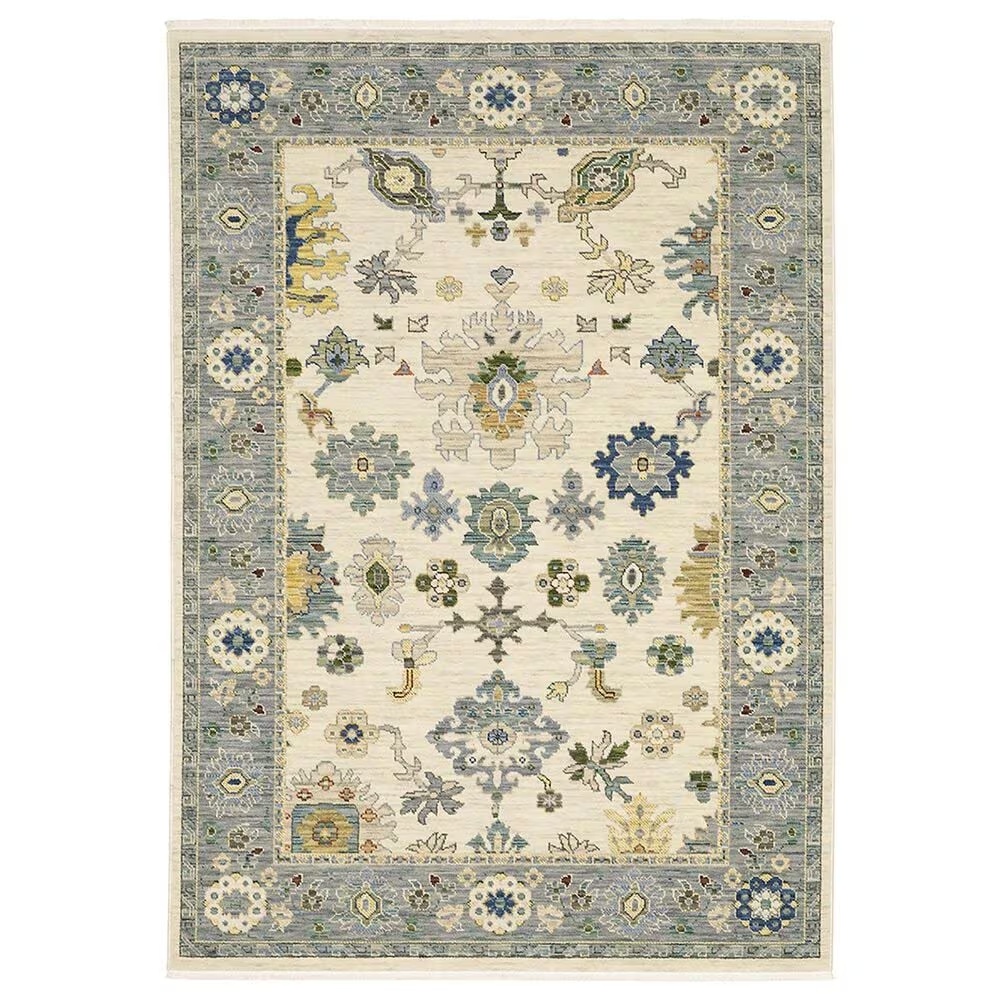 Oriental Weavers Lucca Floral Border 2' x 3' Ivory Area Rug