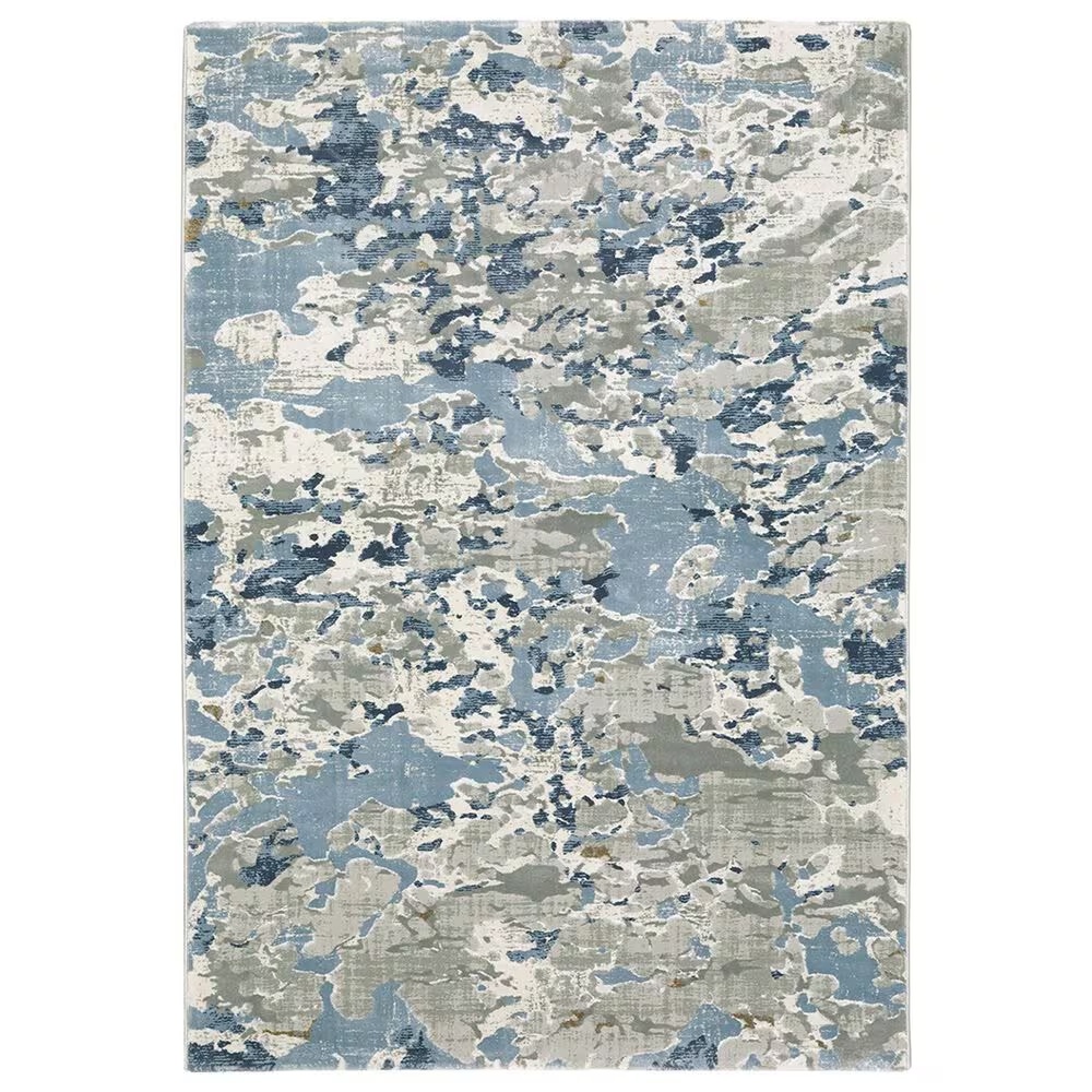 Oriental Weavers Easton Abstract Blues 6'7" x 9'6" Grey Area Rug