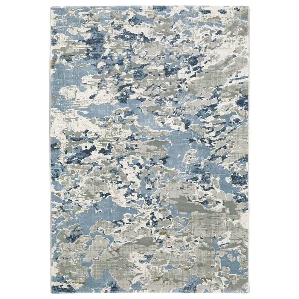 Oriental Weavers Easton Abstract Blues 7'10" x 10'10" Grey Area Rug