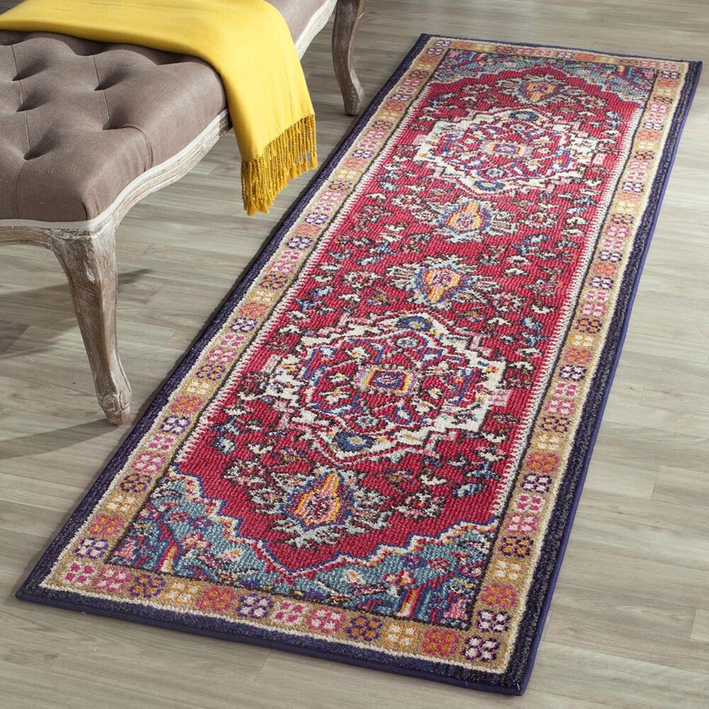 Safavieh Monaco MNC207C-26 2'2" x 6' Red/Turquoise Runner