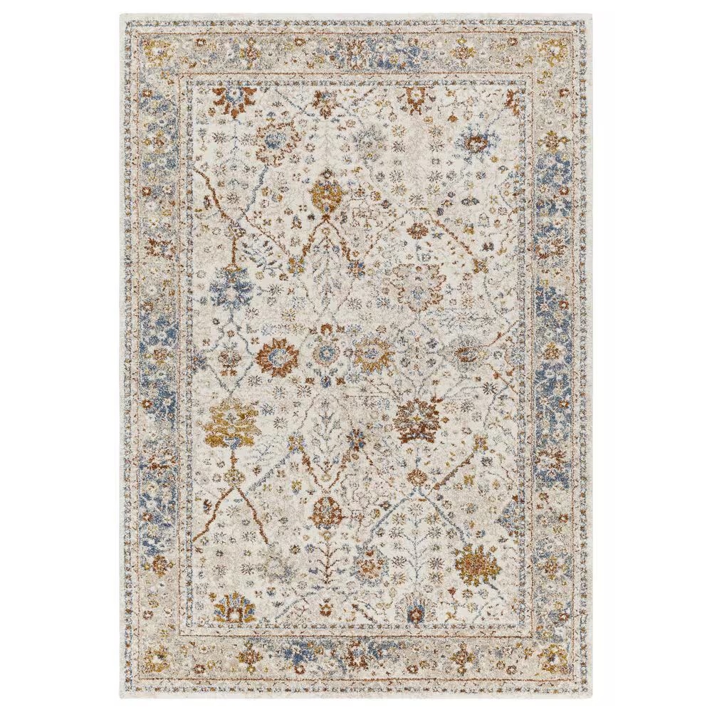 Surya Tuscany 6'7" x 9'6" Beige, Blue and Rust Area Rug