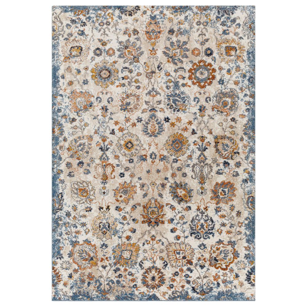 Surya Tuscany TUS-2331 Blue, Cream, Brown, Dusty Coral, Light Beige, Gray, Dark Blue and Bright Yellow 12' x 15' Area Rug